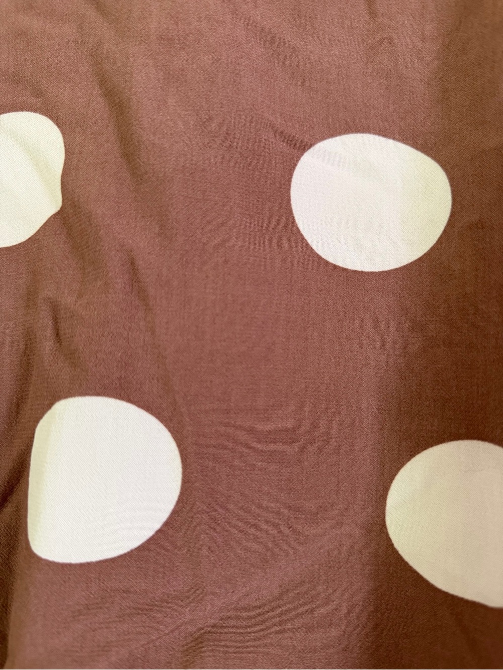 LOFT Women’s Polka Dot Banded Hem Flutter Sleeve Top Brown White Size Medium - Picture 7 of 10